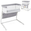 Cuna de Lado Ajustable para Bebés - Gris