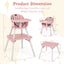 Juego de Mesa y Silla Convertible 4 en 1 para Bebés - Rosa