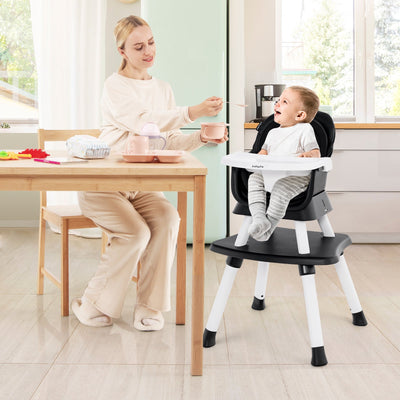 6-in-1 Convertible Baby High Chair - Black