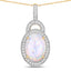 3.30 Carat Genuine Ethiopian Opal and White Diamond Pendant