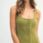 Elegant Ruffled Hem Sleeveless Crochet Knit Midi Dress