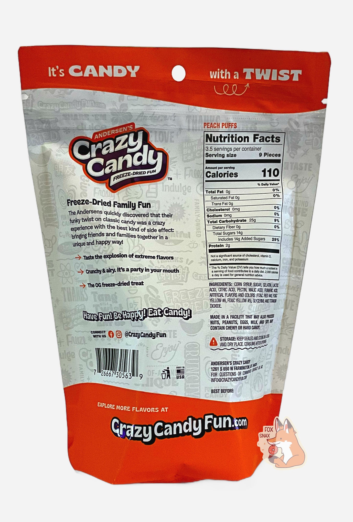 Andersen's Peach Puffs - Irresistible Freeze-Dried Candy