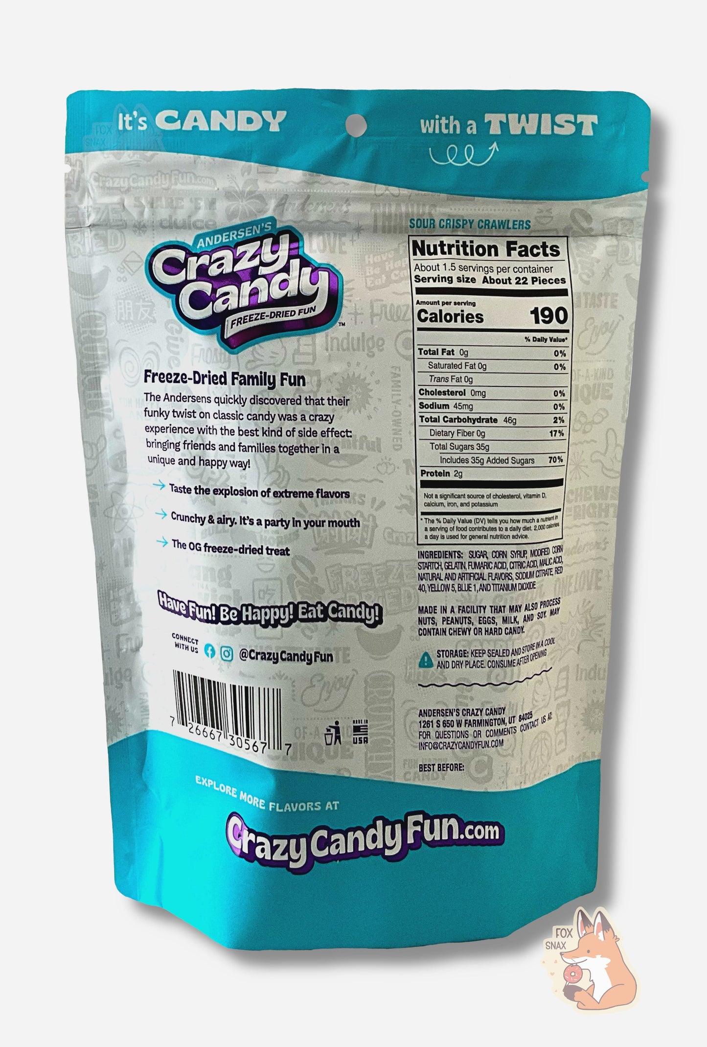Crawlers croustillants acidulés d'Andersen - Snack croustillant aux fruits