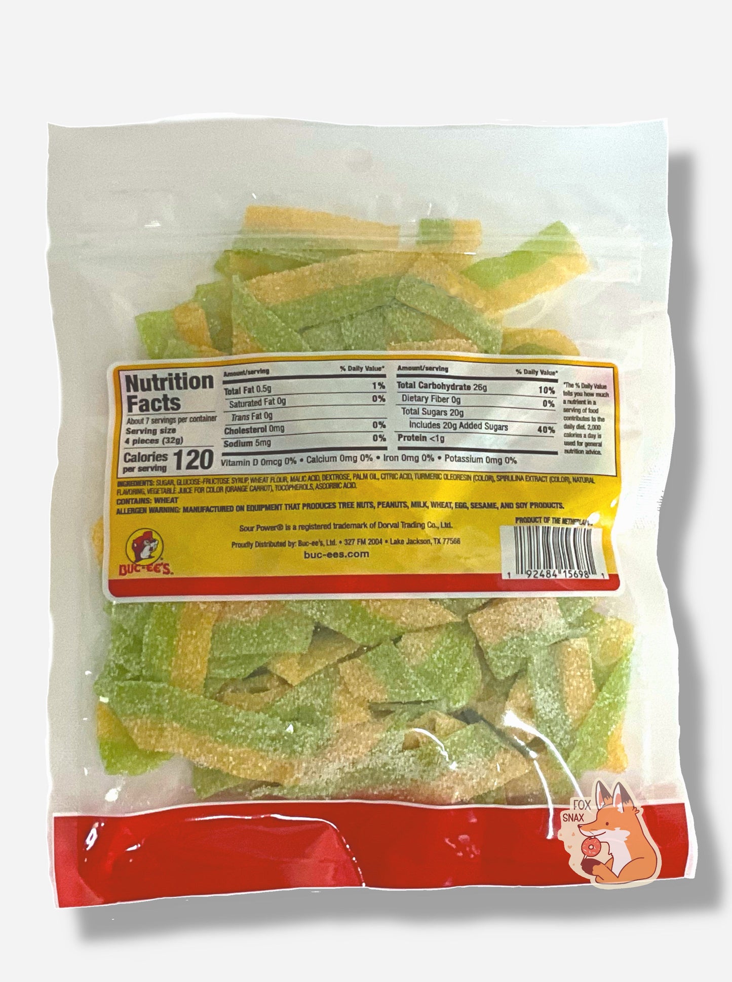 Cinturones de Caramelo Ácido de Pepinillo en Vinagre de Buc-ee's
