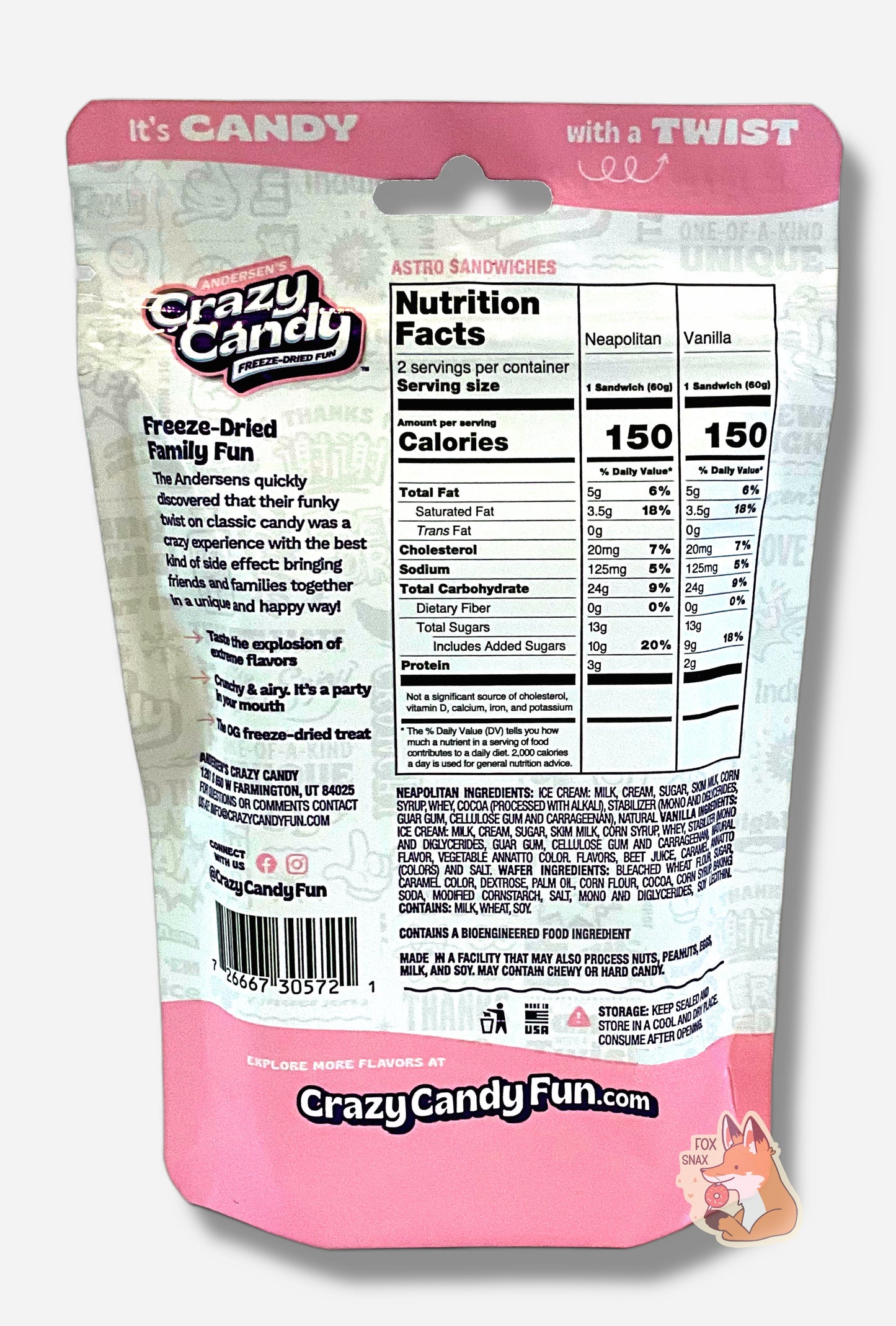 Andersen's Astro Sandwiches - Freeze-Dried Ice Cream Treats
