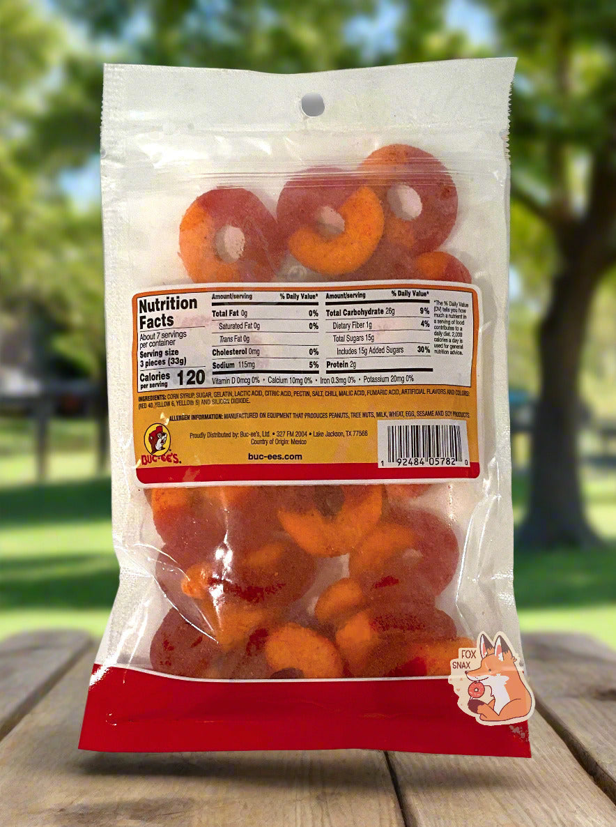 Buc-ee's Chamoy Peach Rings - Sweet & Spicy Treats