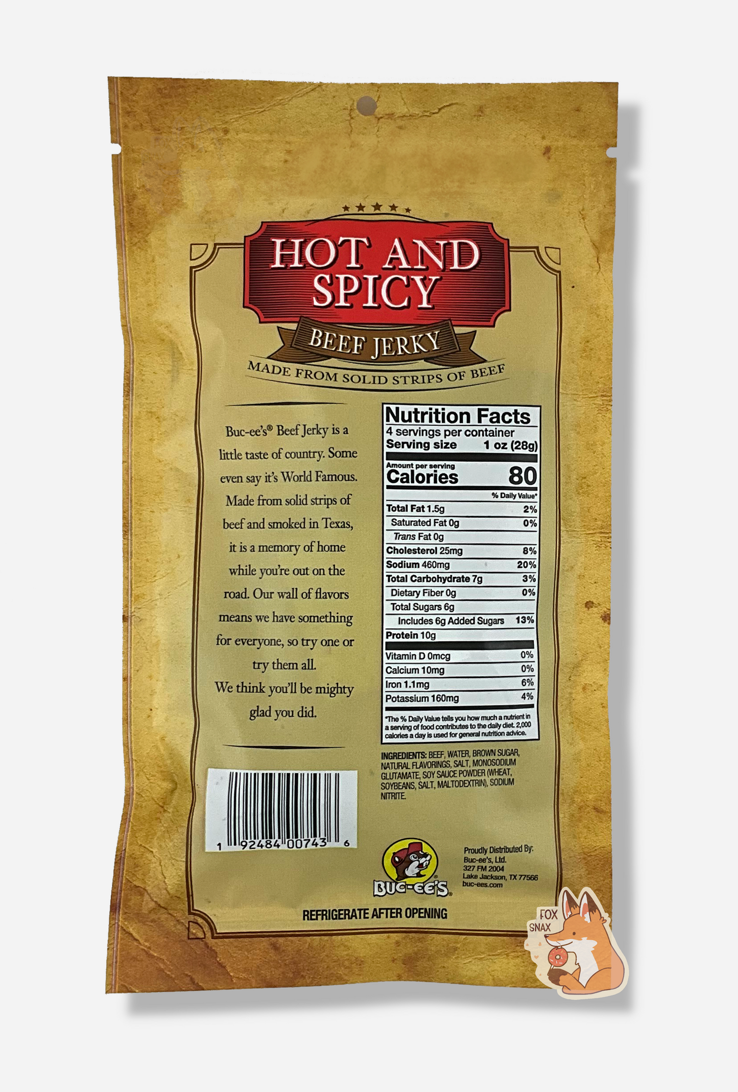 Buc-ee's Bœuf Jerky Épicé