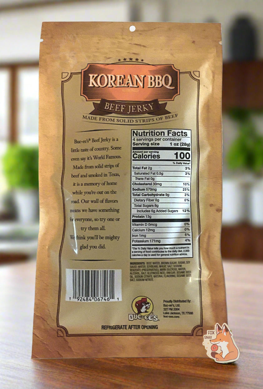 Buc-ee's Korean BBQ Beef Jerky - 4 oz