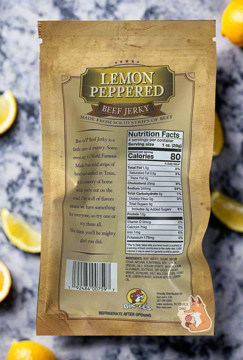 Buc-ee's Lemon Peppered Beef Jerky - 4 oz