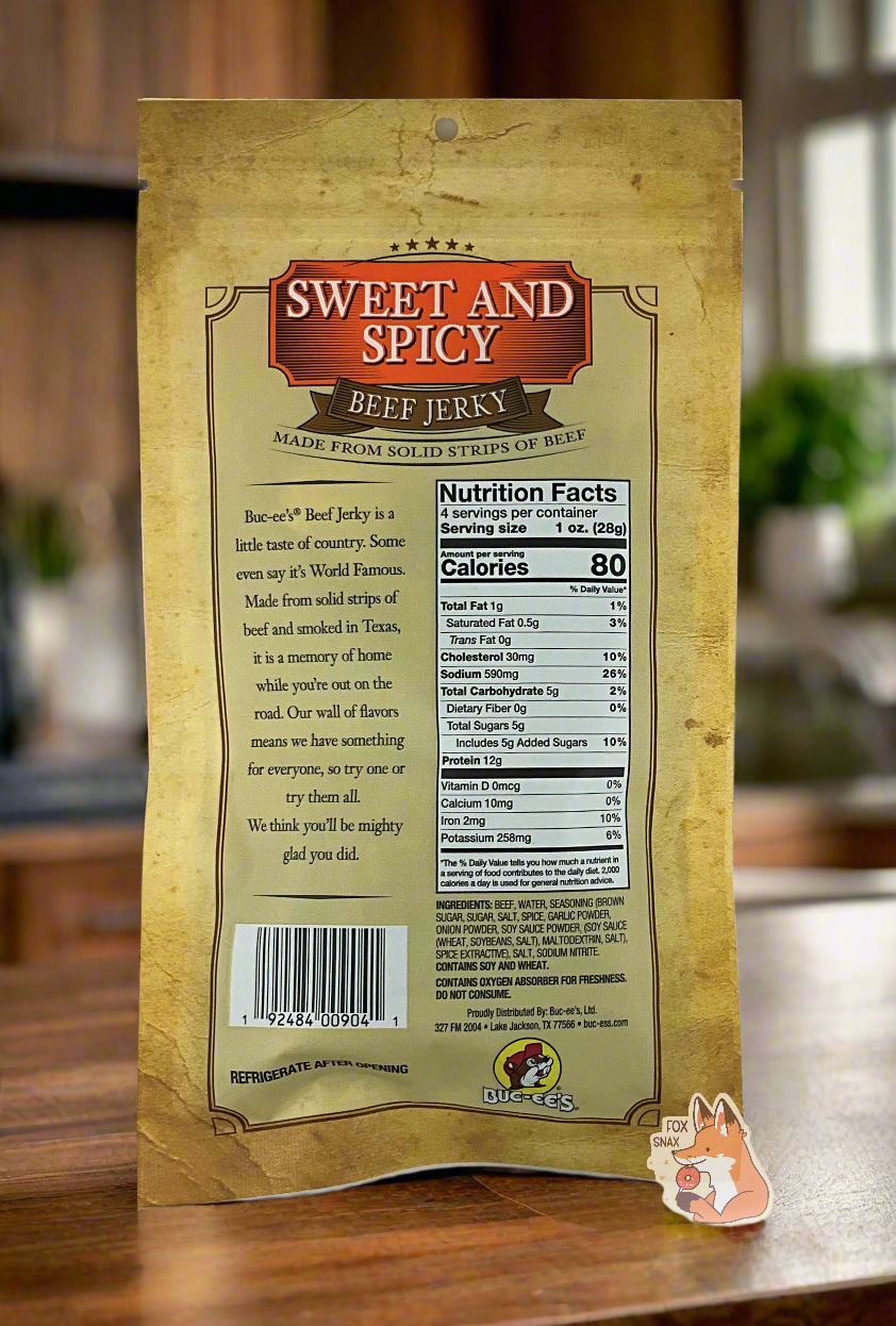 Buc-ee's Bœuf Jerky Doux et Épicé