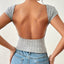 Elegant Backless Short Sleeve T-Shirt