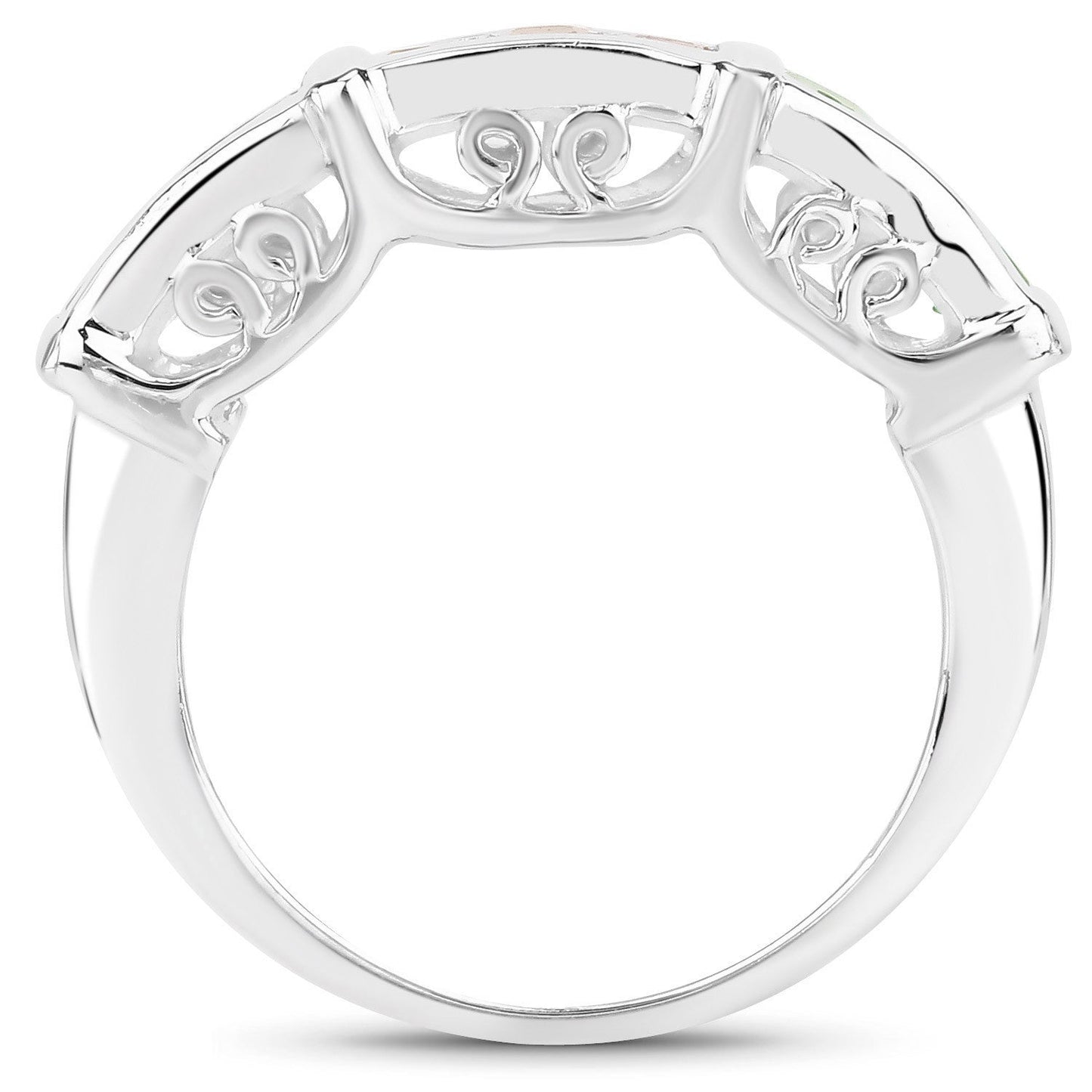 Bague de fiançailles en argent sterling .925 avec saphirs multicolores de 1,08 carat