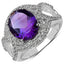Anillo de Plata Esterlina con Amatista y Topacio Blanco de 3.51 Quilates