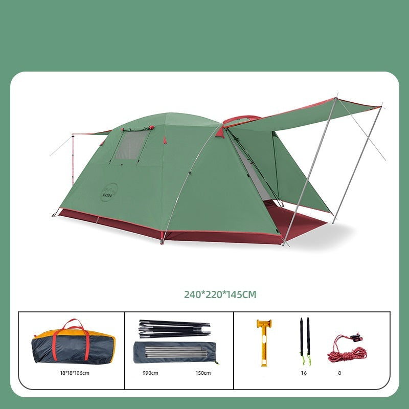Premium Four-Person Outdoor Tunnel Tent for Camping