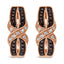 Boucles d'oreilles J-Hoop en or rose 10K avec diamants en croix