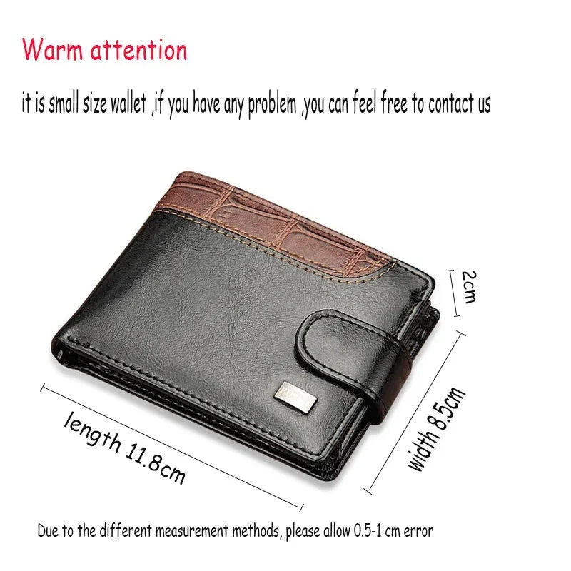 Baellerry Vintage Leather Hasp Small Wallet Coin Pocket Purse Card Holder Men Wallets Money Cartera Hombre Bag Male Clutch - Korvel