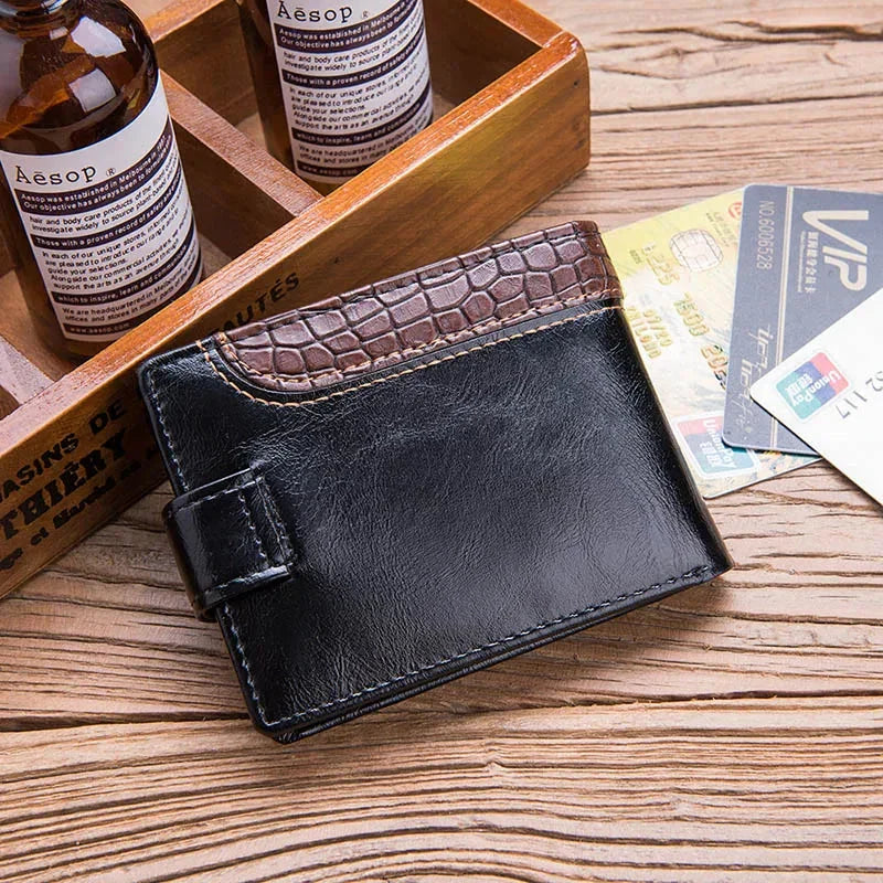 Baellerry Vintage Leather Hasp Small Wallet Coin Pocket Purse Card Holder Men Wallets Money Cartera Hombre Bag Male Clutch - Korvel
