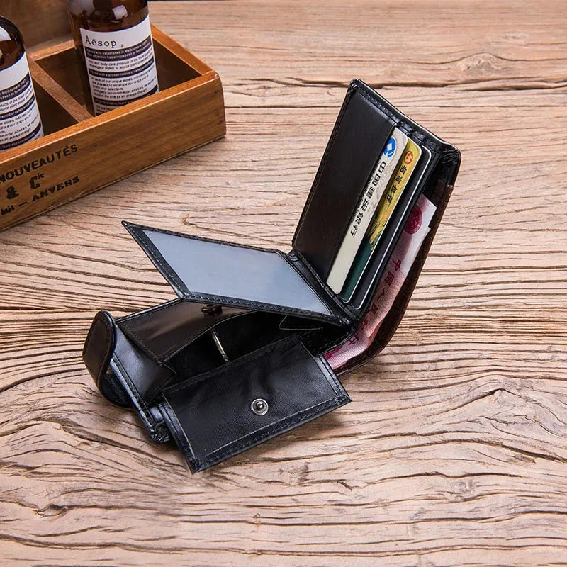 Baellerry Vintage Leather Hasp Small Wallet Coin Pocket Purse Card Holder Men Wallets Money Cartera Hombre Bag Male Clutch - Korvel