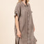 Mineral Wash Cotton Gauze Mini Shirt Dress for Women