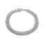.925 Sterling Silver Diamond Double Row S-Link Bracelet - 7.5 Inches