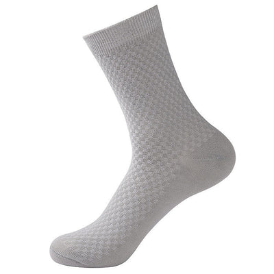 Calcetines de fibra de bambú para hombre - Diseño de cuadrícula de flores oscuras
