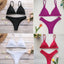 Ribbed Tie Side Classic Bikini Set for Women