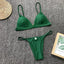 Ribbed Tie Side Classic Bikini Set for Women