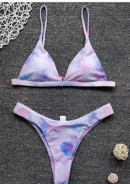 Ribbed Tie Side Classic Bikini Set for Women