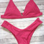 Ribbed Tie Side Classic Bikini Set for Women
