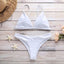 Ribbed Tie Side Classic Bikini Set for Women
