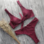 Ribbed Tie Side Classic Bikini Set for Women