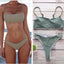 Ribbed Tie Side Classic Bikini Set for Women