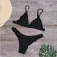 Ribbed Tie Side Classic Bikini Set for Women