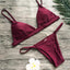 Ribbed Tie Side Classic Bikini Set for Women