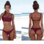 Ribbed Tie Side Classic Bikini Set for Women
