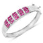 Bracelet en argent sterling avec rubis véritable de 6,65 carats et topaze blanche