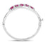 Bracelet en argent sterling avec rubis véritable de 6,65 carats et topaze blanche