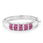 Bracelet en argent sterling avec rubis véritable de 6,65 carats et topaze blanche