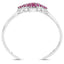 Bracelet en argent sterling avec rubis et topaze blanche de 7,38 carats