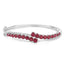 Brazalete de Rubí Relleno de Vidrio de 9.10 Quilates en Plata Esterlina .925