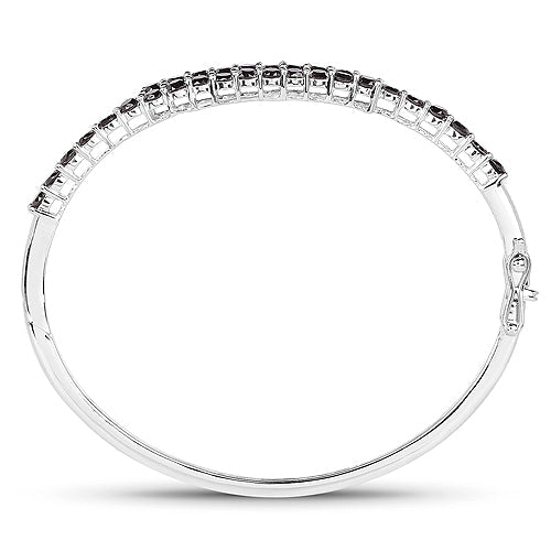 Bangle en argent sterling .925 avec diamant noir véritable de 4,00 carats
