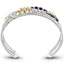 4.82 Carat Genuine Multi-Stone .925 Sterling Silver Cuff Bangle