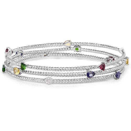 Pulsera de Plata Esterlina .925 de Múltiples Piedras de 3.88 Quilates