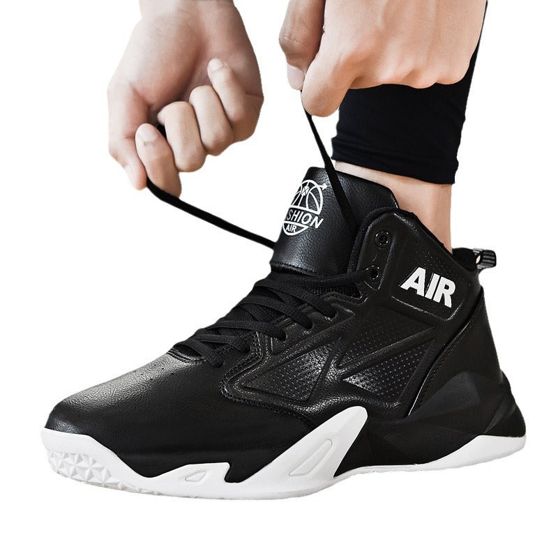 Basketball shoes casual sports running shoes mid top combat boots practical sneakers - Korvel
