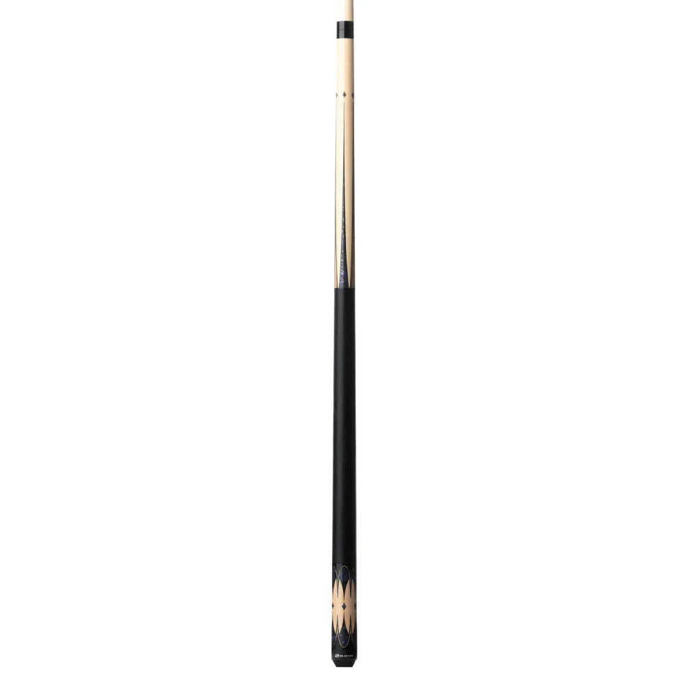 Premium Natural Maple Cue with Blue Stone Inlay & Black Linen Grip - 19oz - Korvel