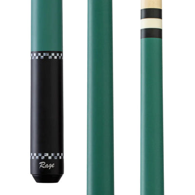Premium Forest Green Checkered Cue Stick - No Wrap Design - Korvel