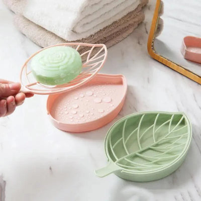 Elegant Leaf-Shaped Soap Dish for Bathroom & Kitchen