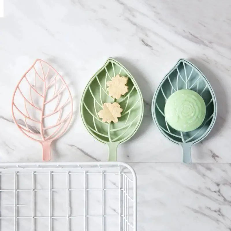Porte-savon élégant en forme de feuille pour salle de bain et cuisine