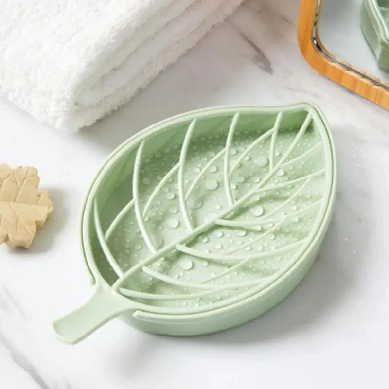 Porte-savon élégant en forme de feuille pour salle de bain et cuisine