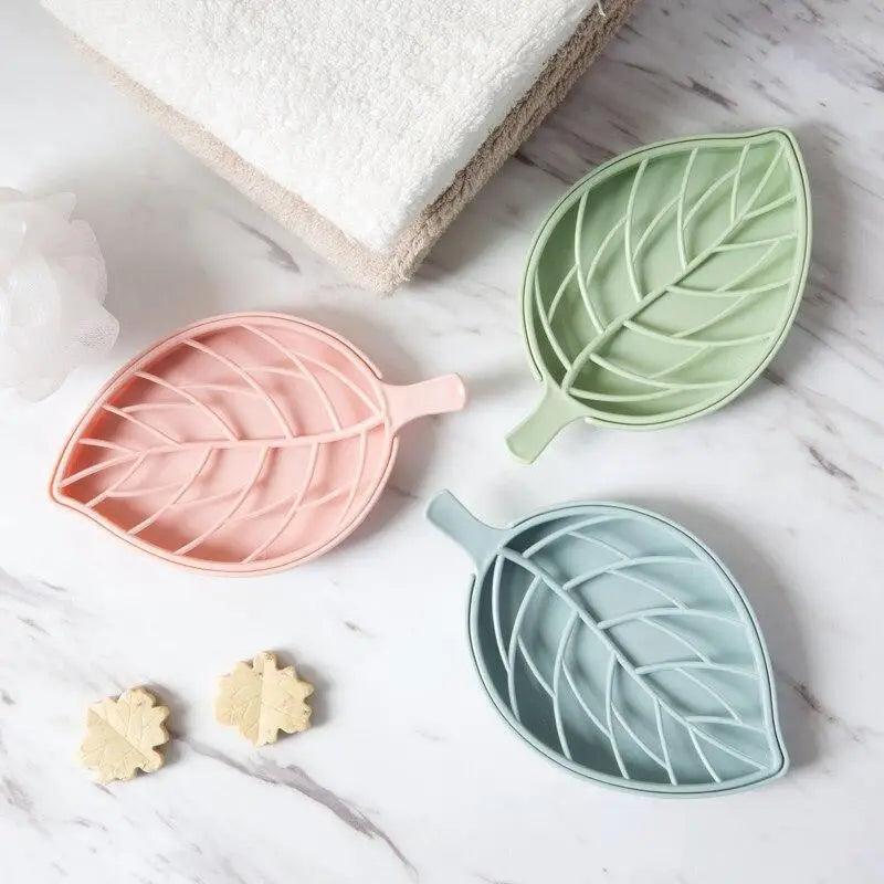Porte-savon élégant en forme de feuille pour salle de bain et cuisine